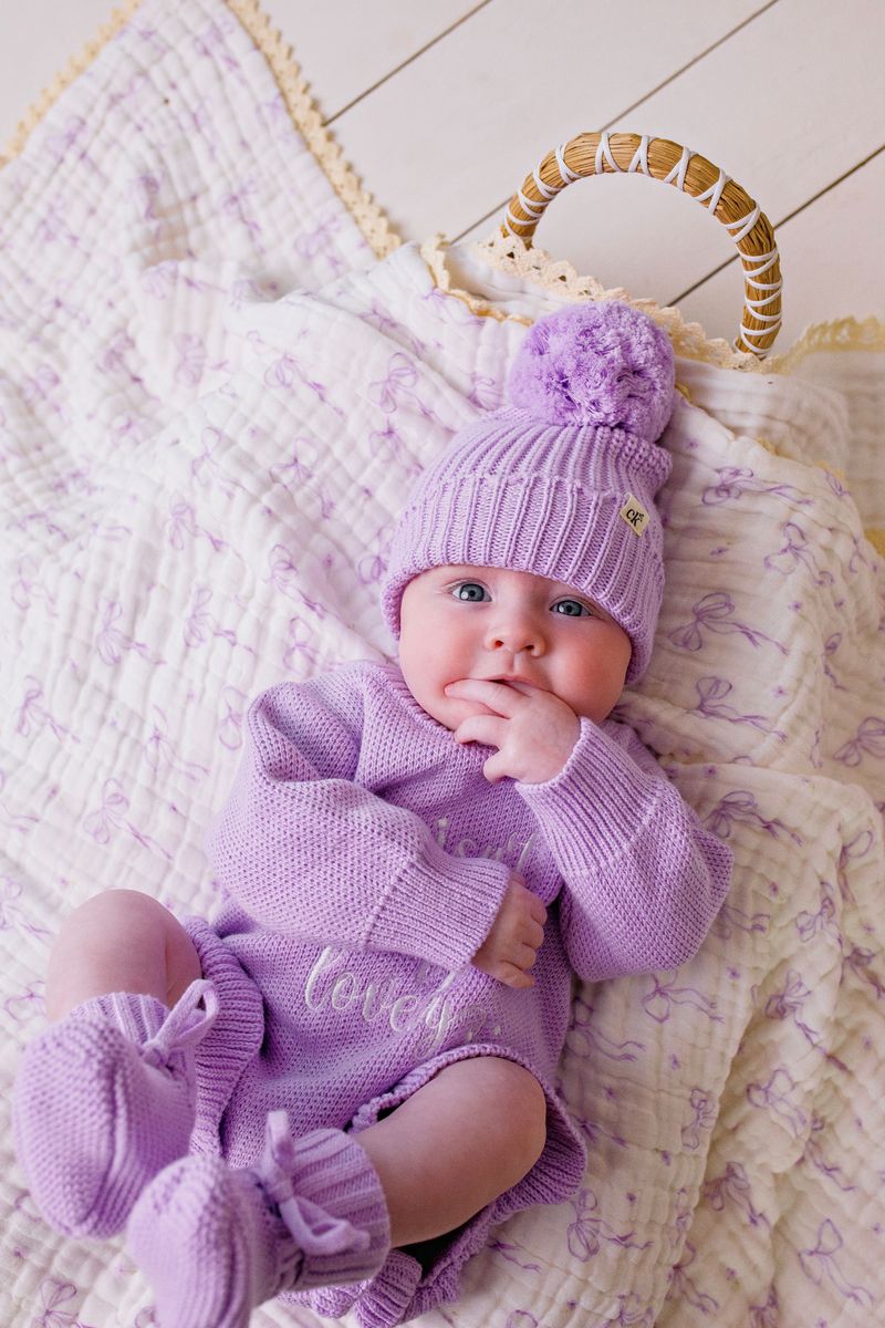 Baby Knit Beanie | Lilac