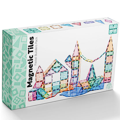 Learn and Grow Toys - Learn & Grow Magnetic Tiles - Pastel Builders Pack (112 Pc)