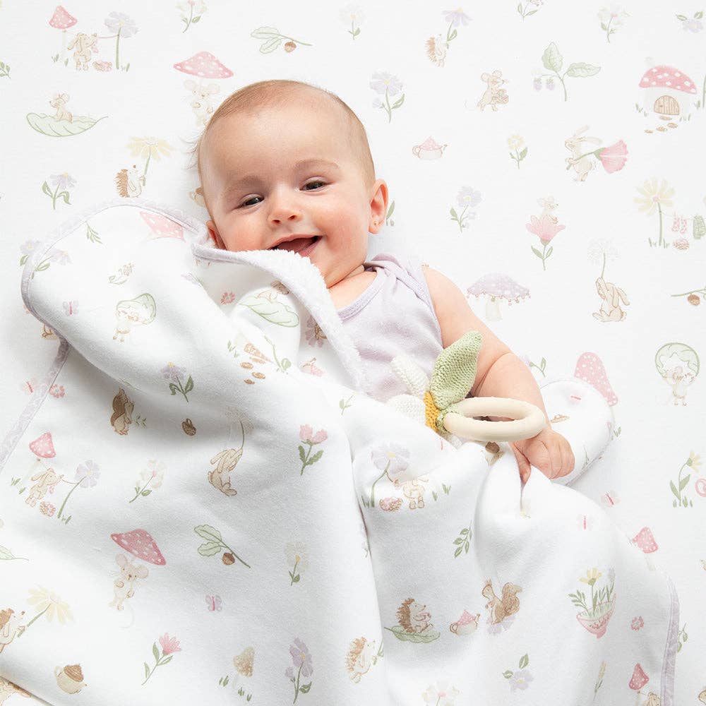 Living Textiles - Jersey Sherpa Pram Blanket - Whimsical Wonderland