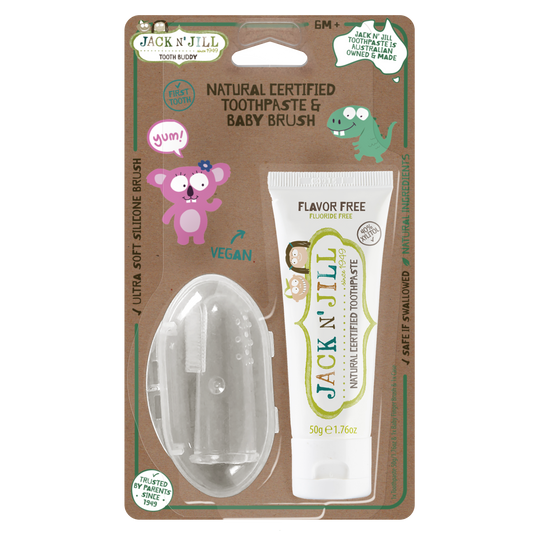 Jack N' Jill Kids - Tooth Buddy Pack - Flavor Free Toothpaste + Silicone Finger