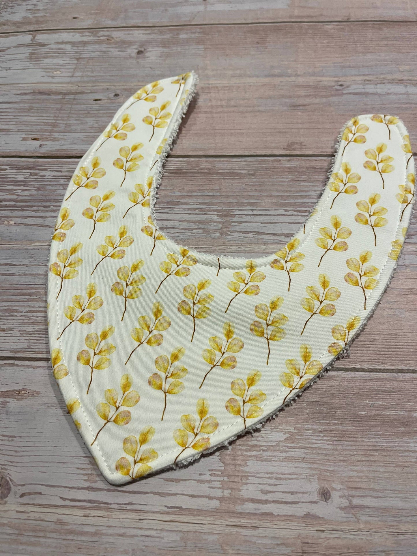 Finished with a Kiss - Dribble Bib, Bandanna Bib, Baby Bib - Golden Leaves