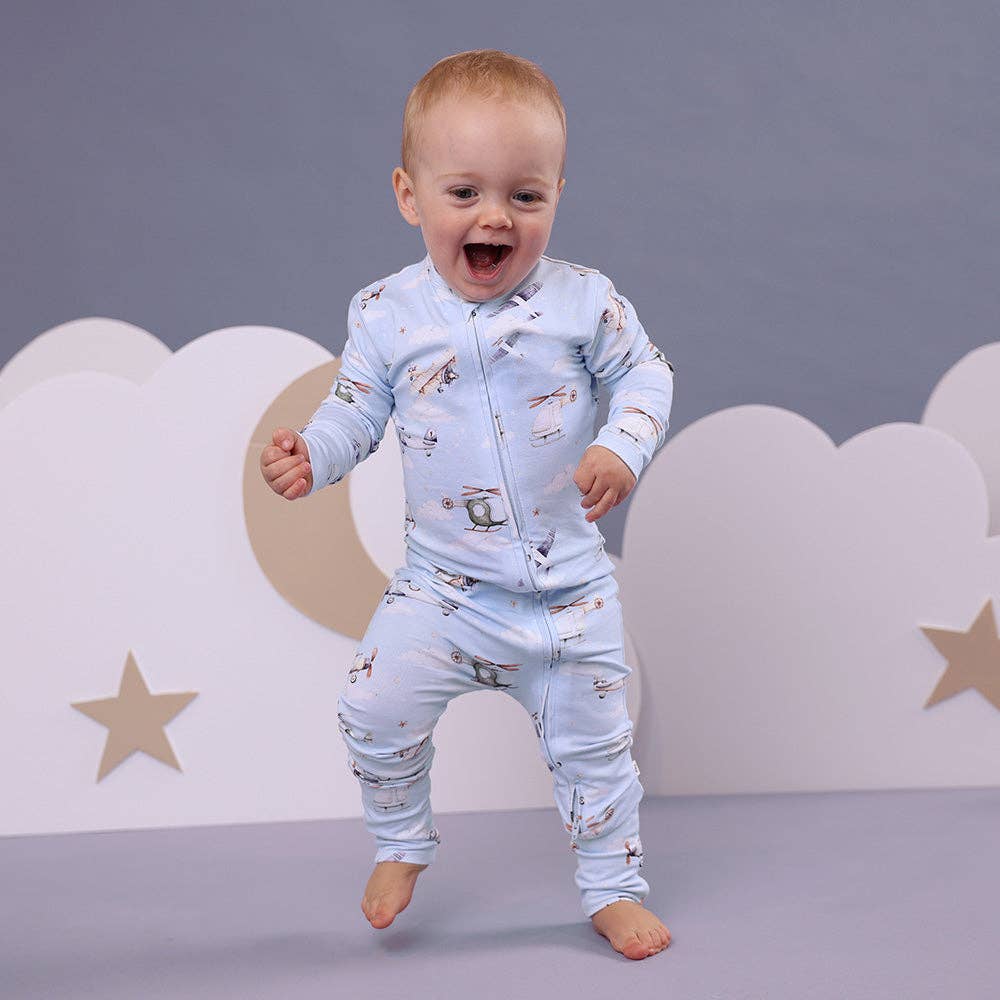 Snuggle Hunny - Taking Flight Organic Snugglesuit Convertible Romper