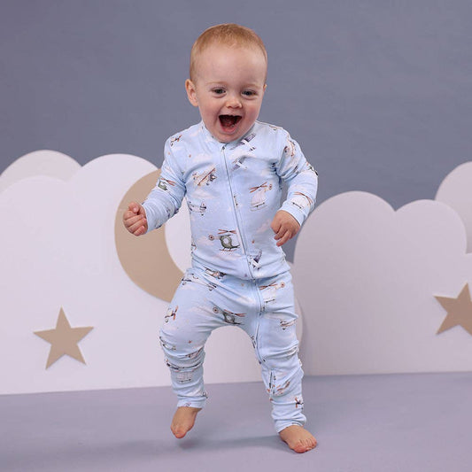 Snuggle Hunny - Taking Flight Organic Snugglesuit Convertible Romper