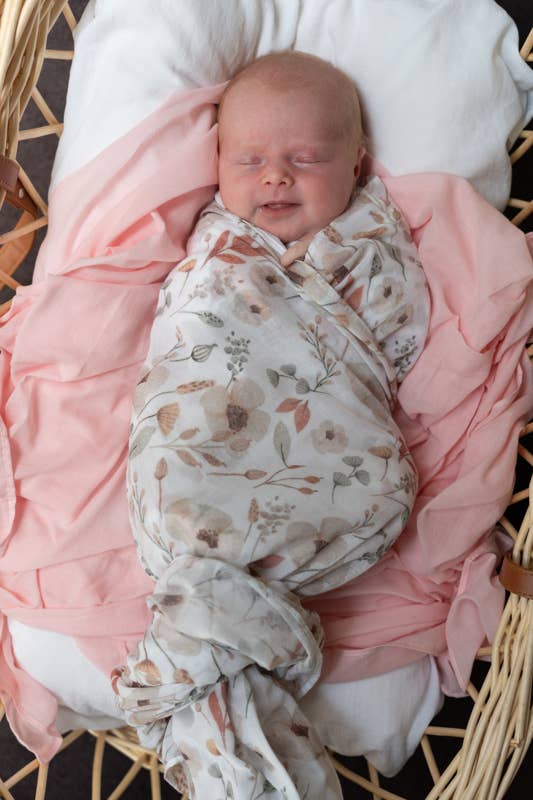 Boho Floral Muslin Wrap/Swaddle