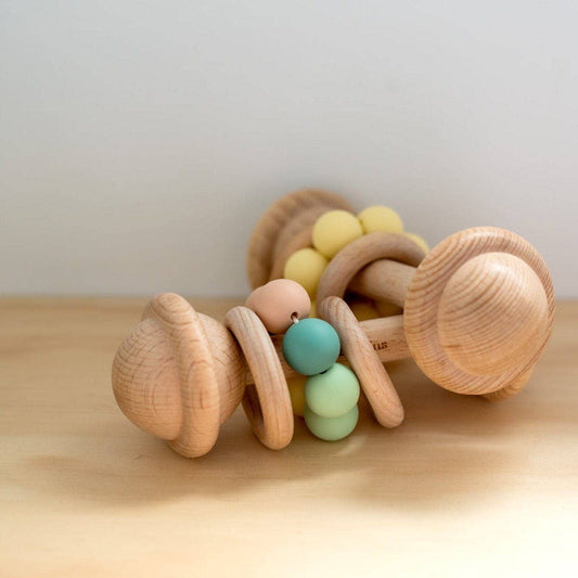 OB Australia - Pastel Multi Color | Wooden  Rattle Toy