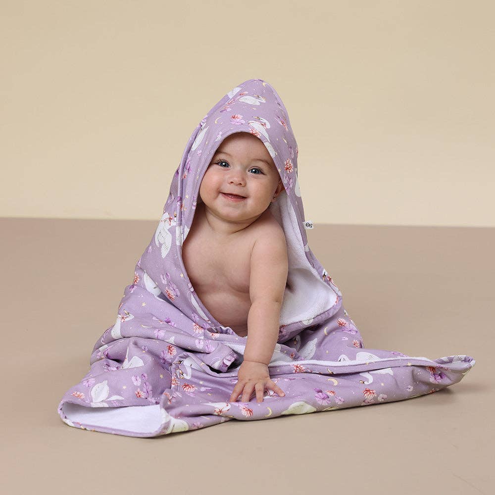 Snuggle Hunny - Swan Lake Organic Hooded Baby Towel