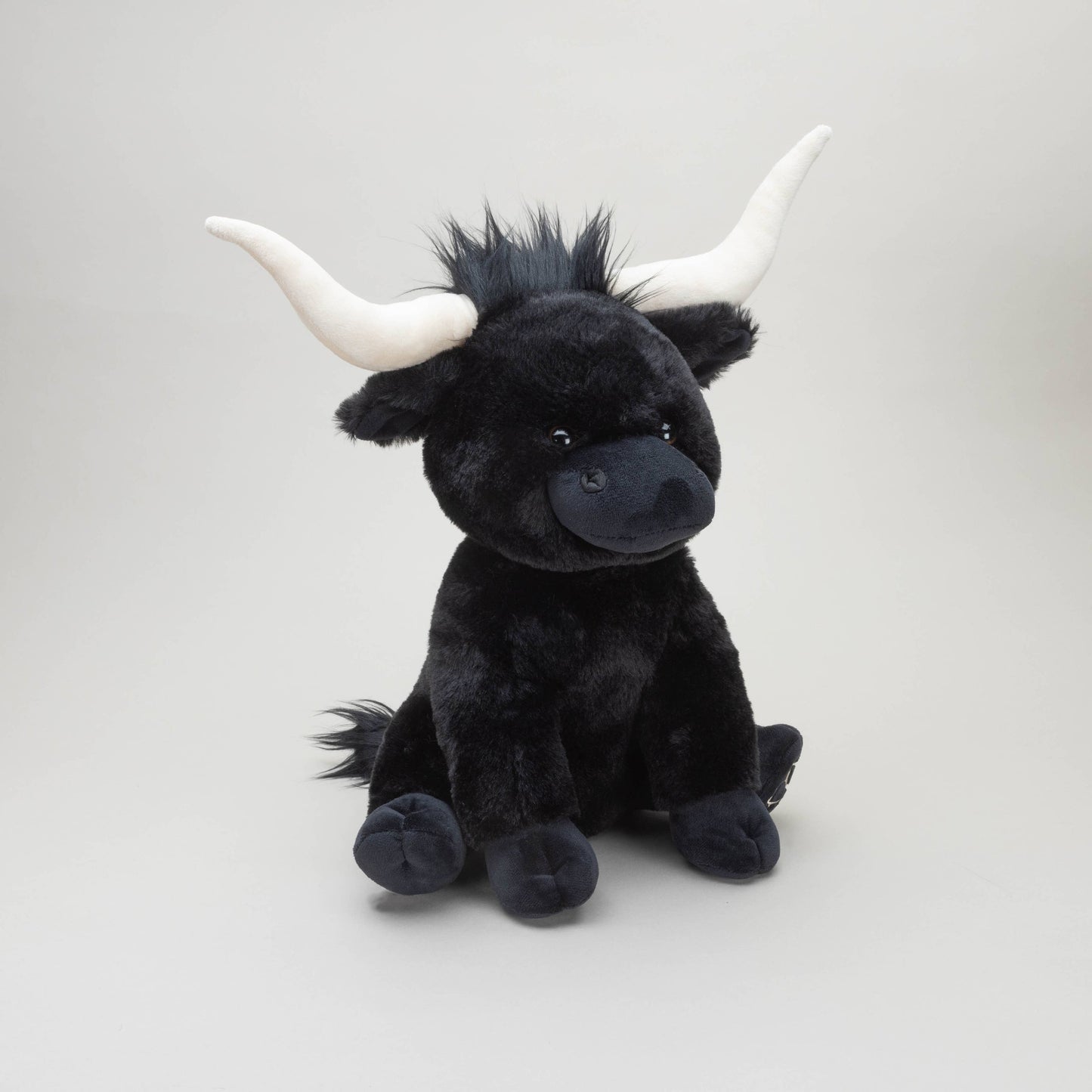 Black Large Longhorn Highland Plush Cow- 30cm