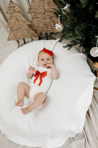 Confetti Kidz - Ruby Star Coquette Bow Bamboo Bodysuit