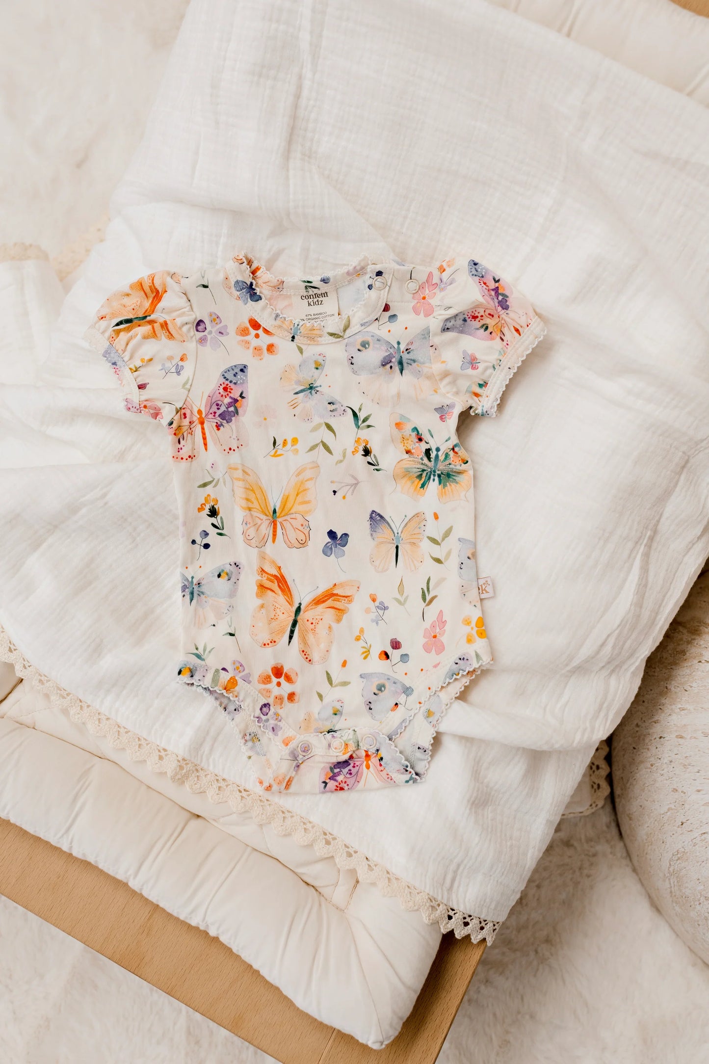 Confetti Kidz - Butterfly Blooms Bamboo Bodysuit