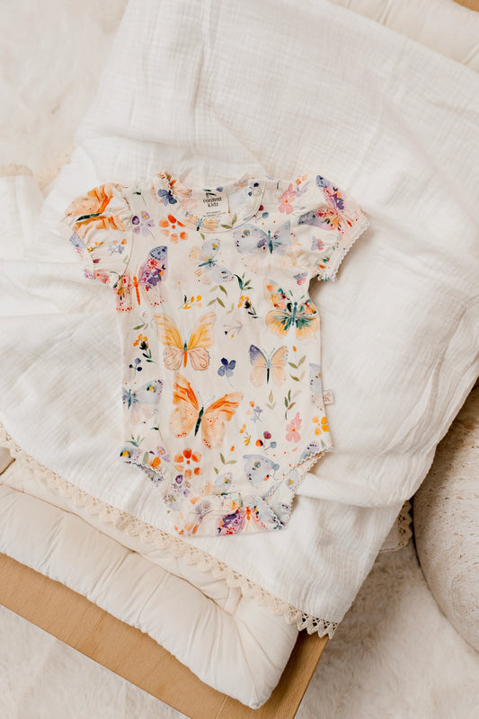 Confetti Kidz - Butterfly Blooms Bamboo Bodysuit