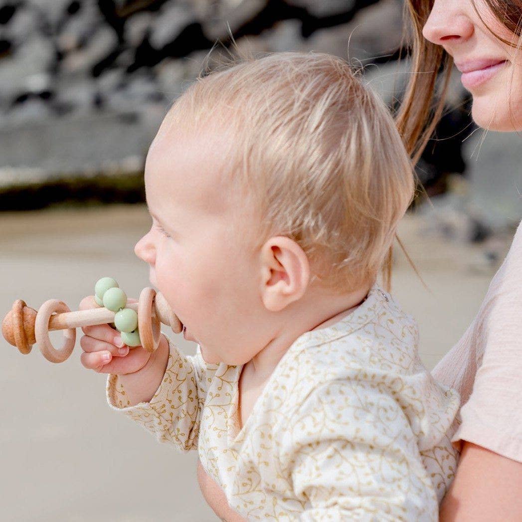 OB Designs Australia - Mint | Wooden Rattle