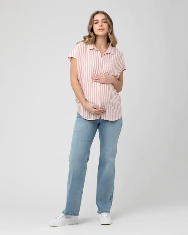 Ripe Maternity - Kyle Wide Leg Jean Light Blue