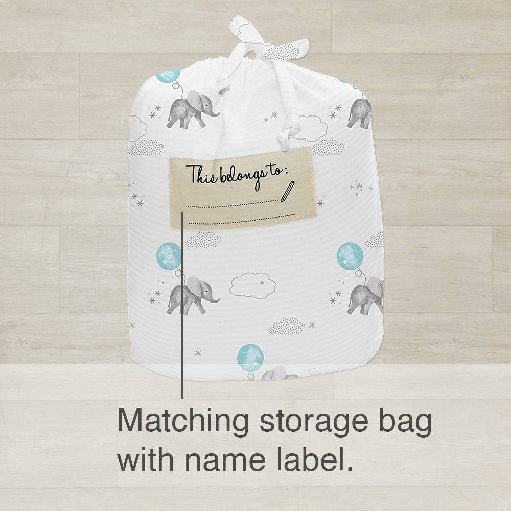 Living Textiles - Childcare Cot Fitted Sheet - Elephant