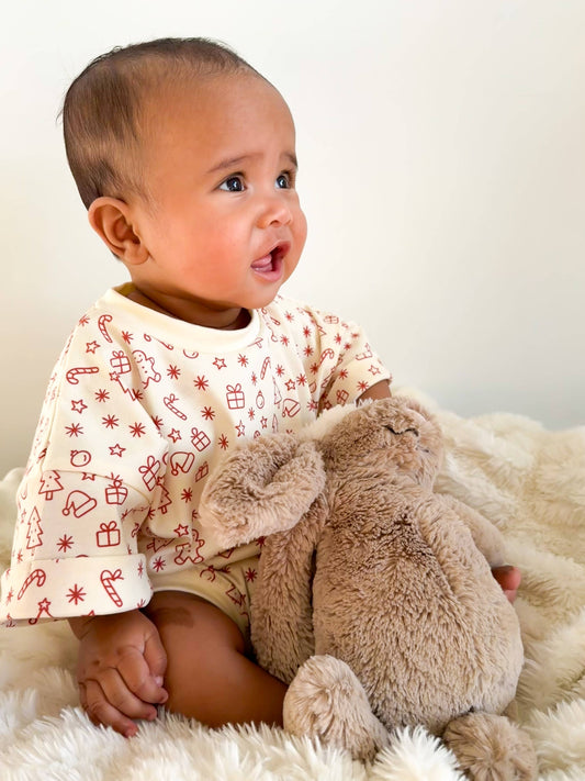 Petite + Co - CHRISTMAS PRINT | T-SHIRT ROMPER