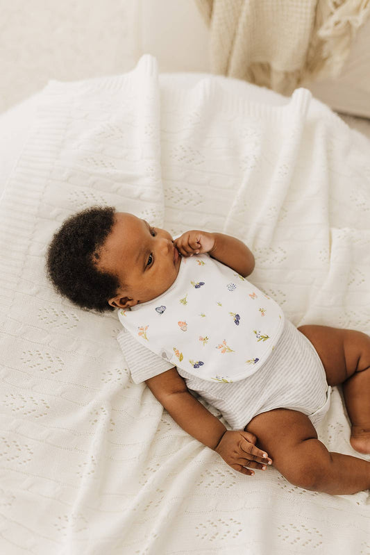 Emotion & Kids - Berries & Butterflied Organic Cotton Bib