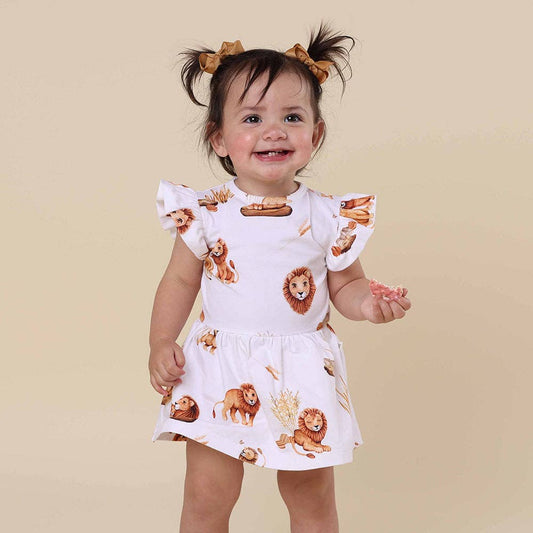 Snuggle Hunny - Lion Short Sleeve Organic Dress