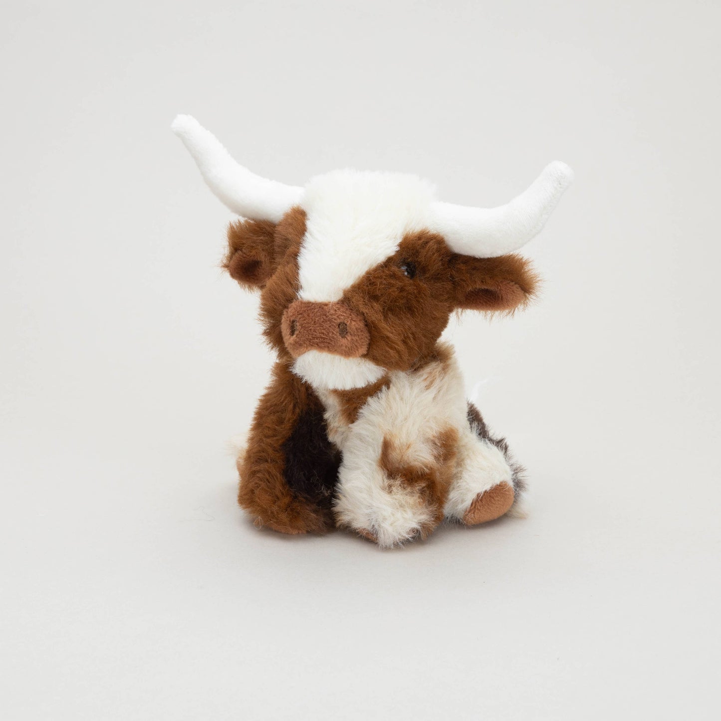 Texas Longhorn Highland Cream Brown Mini Soft Toy Cow 11cm