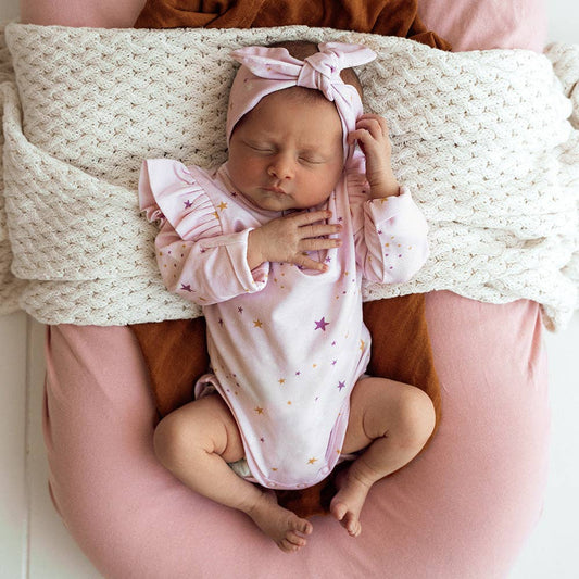 Snuggle Hunny - Twinkle Long Sleeve Organic Bodysuit with Frill