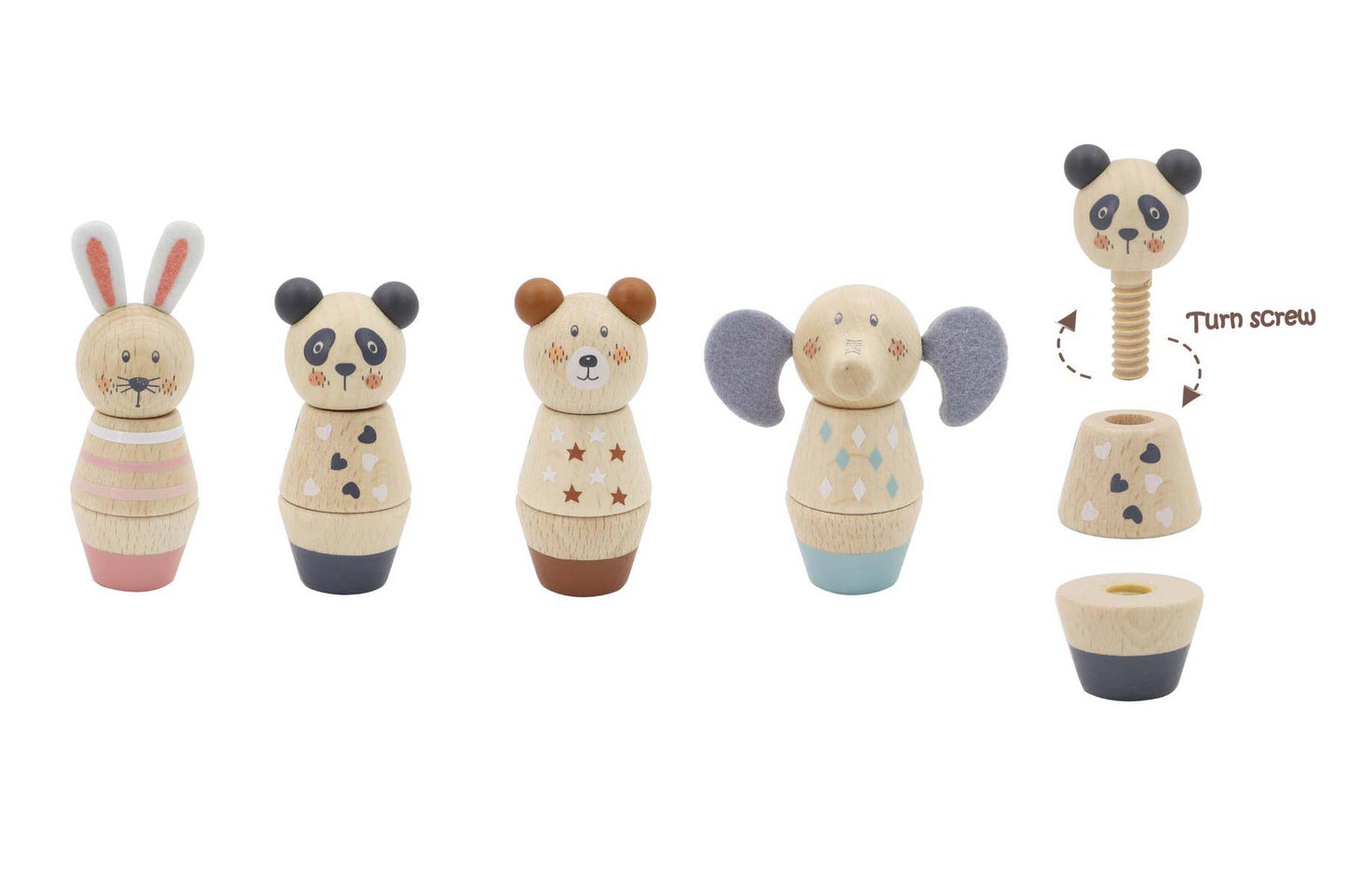ToysLink - Wooden Screw & Match Animals