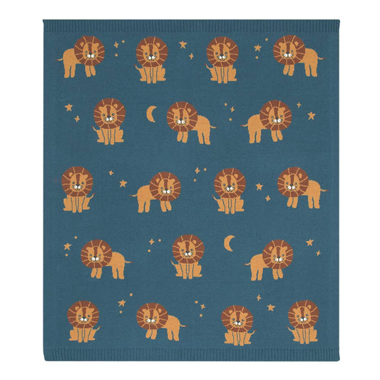 Living Textiles - 100% Cotton Knit Baby Blanket - Lion