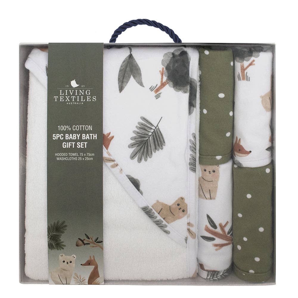 Living Textiles - 5 Piece Bath Gift Set - Forest Retreat