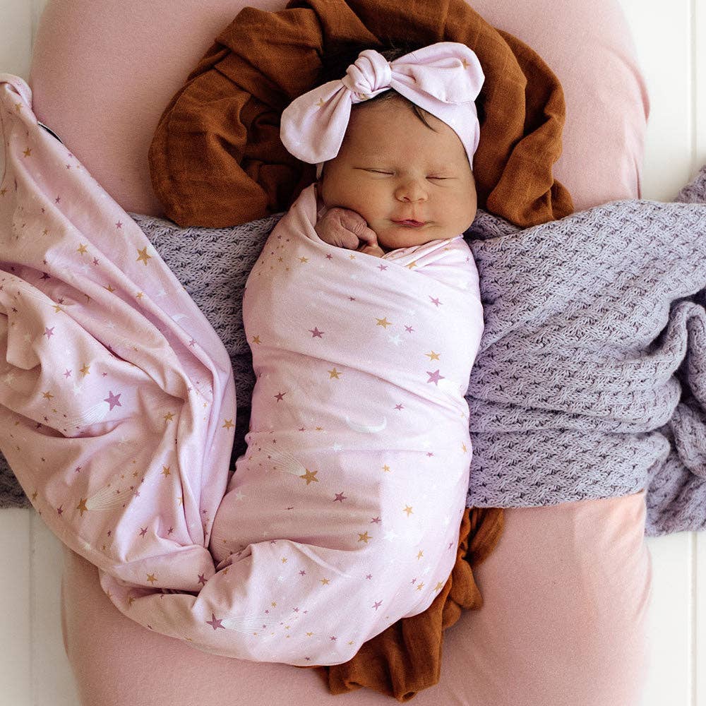 Snuggle Hunny - Twinkle Organic Jersey Wrap & Topknot Set