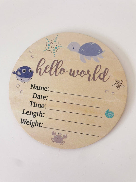 Timber Tinkers - Sea Animals Wooden Birth Disc