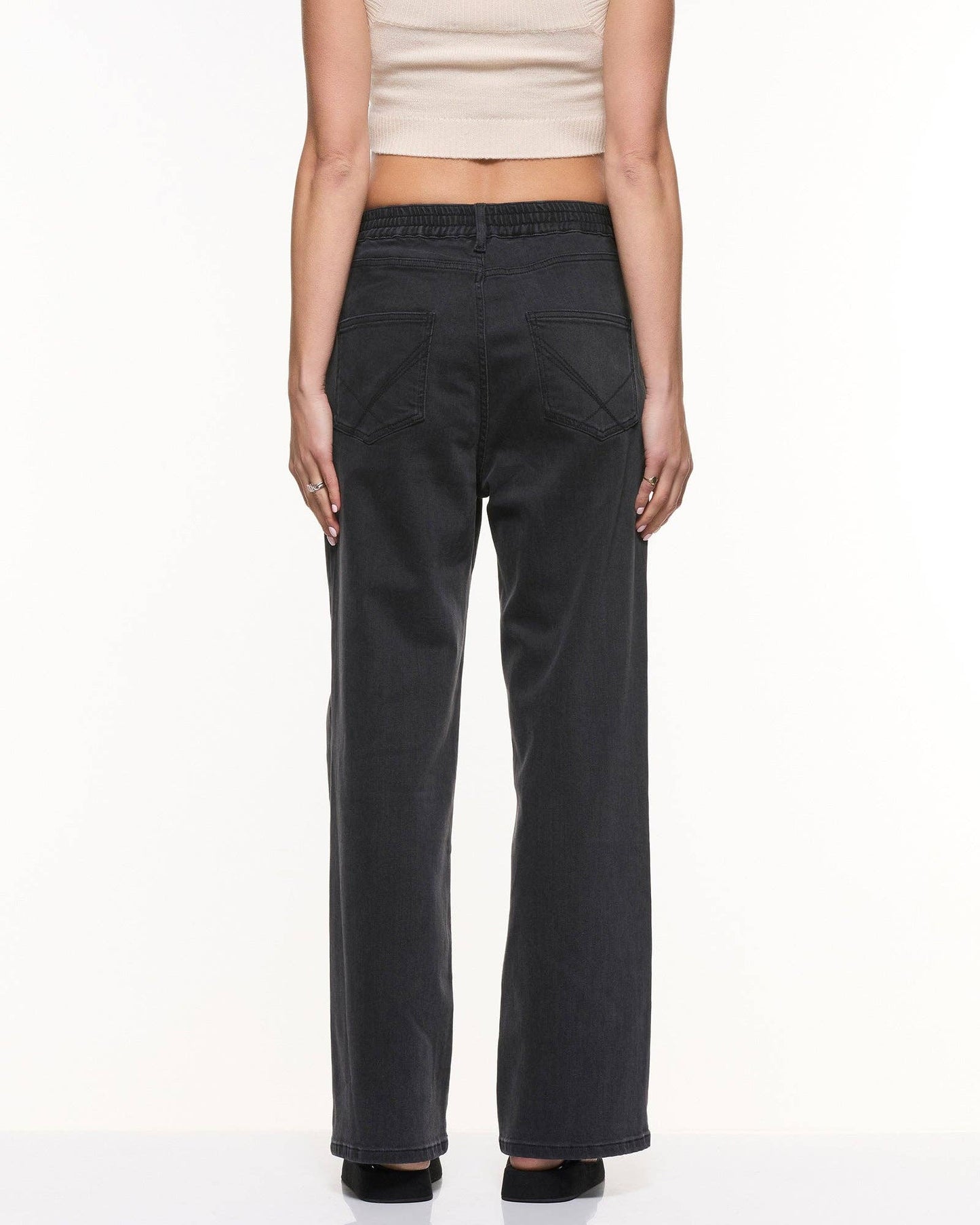 Soon Maternity - Relaxed Wide Leg Jeans - Black