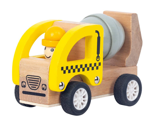 ToysLink - Wooden Pullback Concrete Mixer