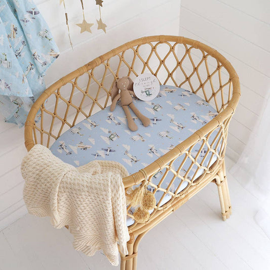 Snuggle Hunny - Taking Flight Organic Bassinet Sheet / Change Pad Cover