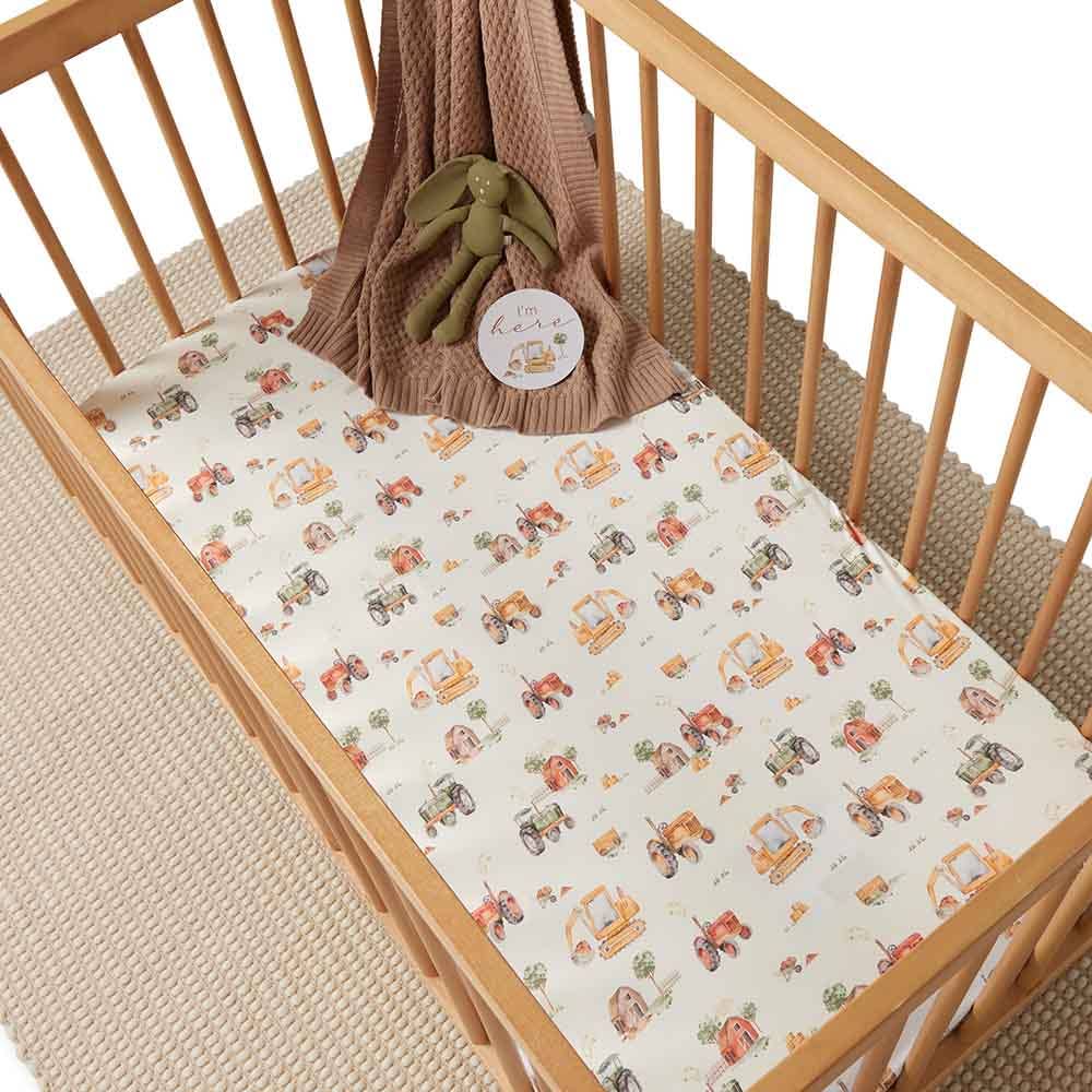 Snuggle Hunny - Diggers Organic Fitted Cot Sheet