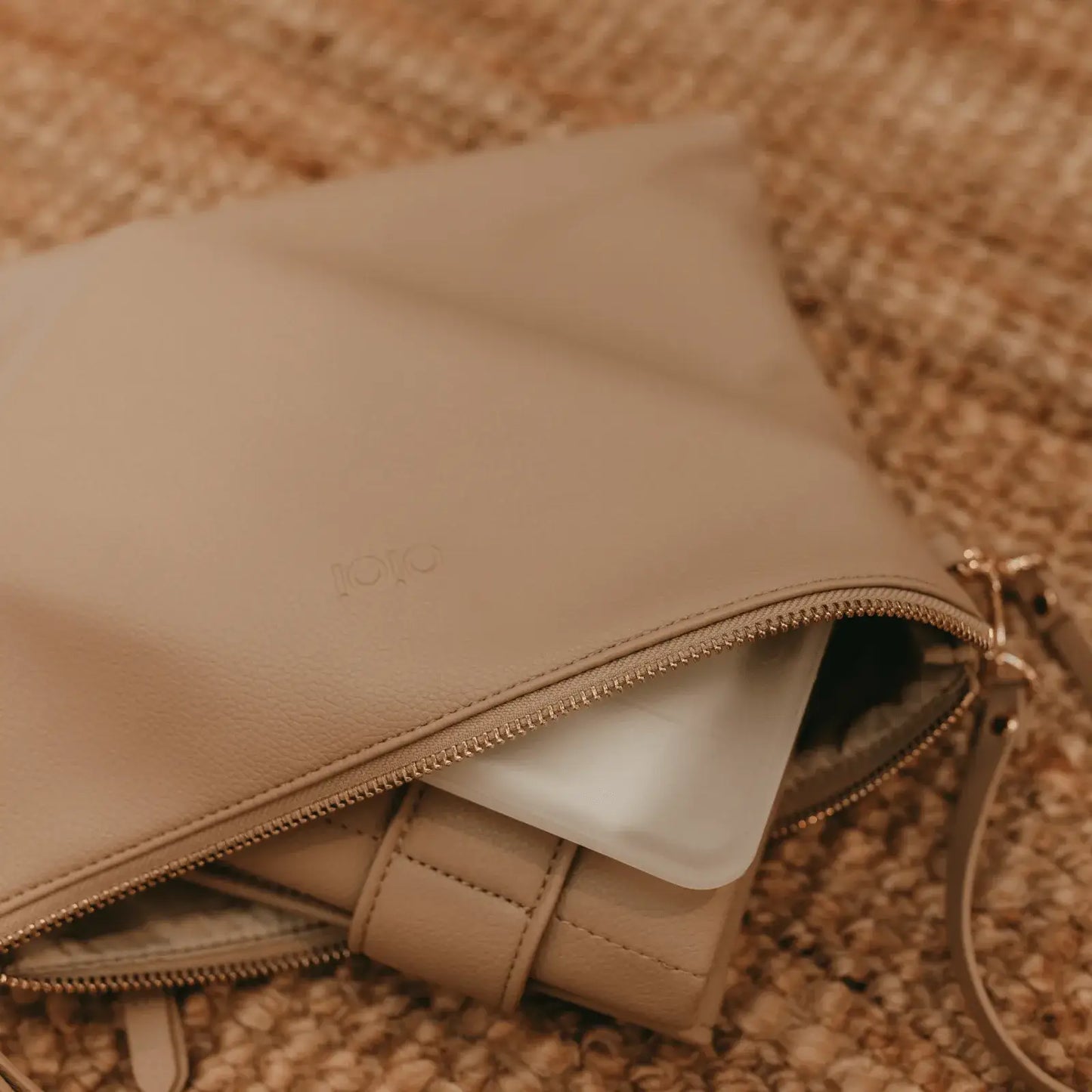 OiOi - Nappy Changing Pouch - Oat Vegan Leather