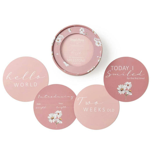 Snuggle Hunny - Daisy & Musk Pink Reversible Milestone Cards