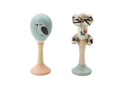 ToysLink - Wooden Kookaburra Maraca & Waratah Jingle Stick Musical Set