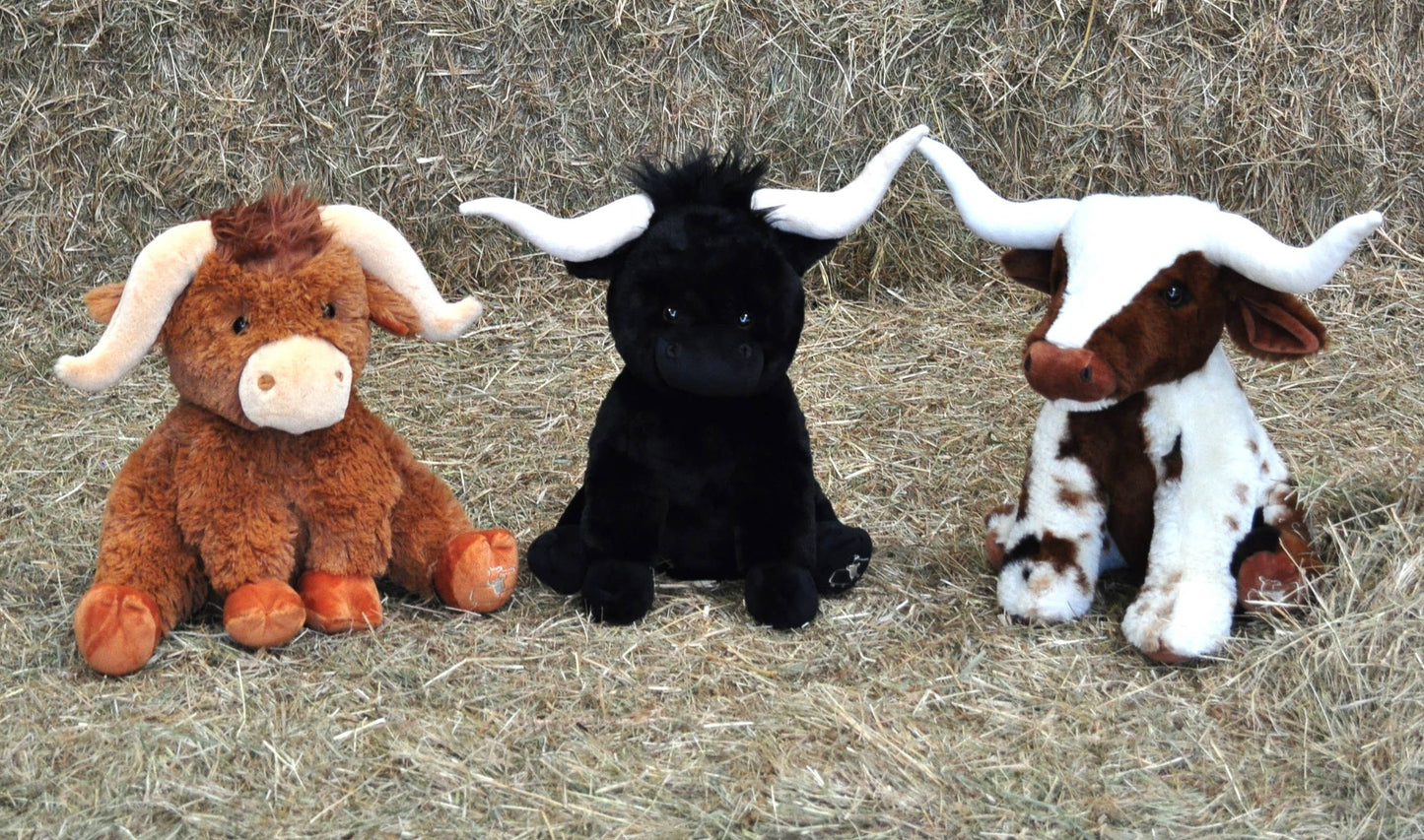 Texas Longhorn Highland Cream Large Brown Cow Soft Toy -30cm