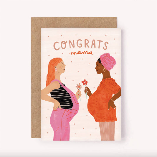 Lauren Sissons Studio - Congrats Mama Greeting Card - New Baby | Baby Shower Card
