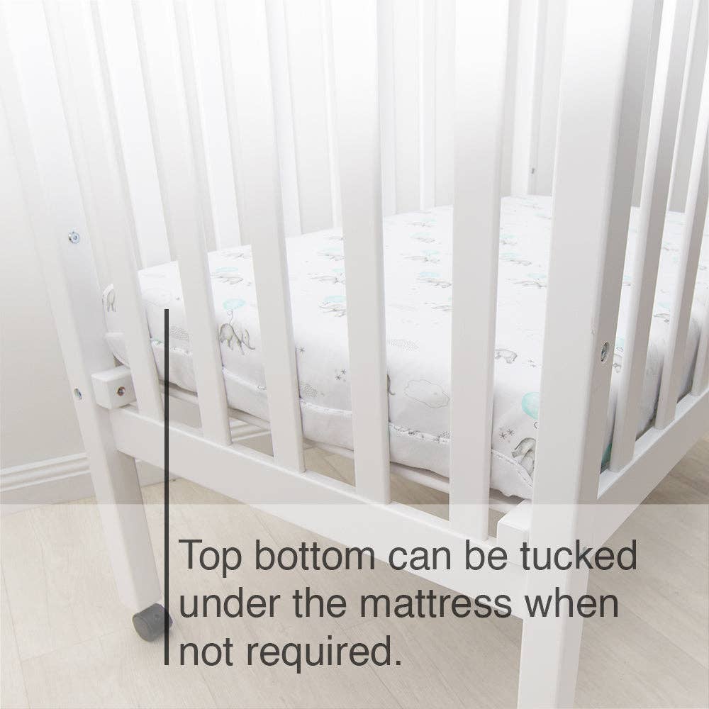 Living Textiles - Childcare Cot Fitted Sheet - Elephant