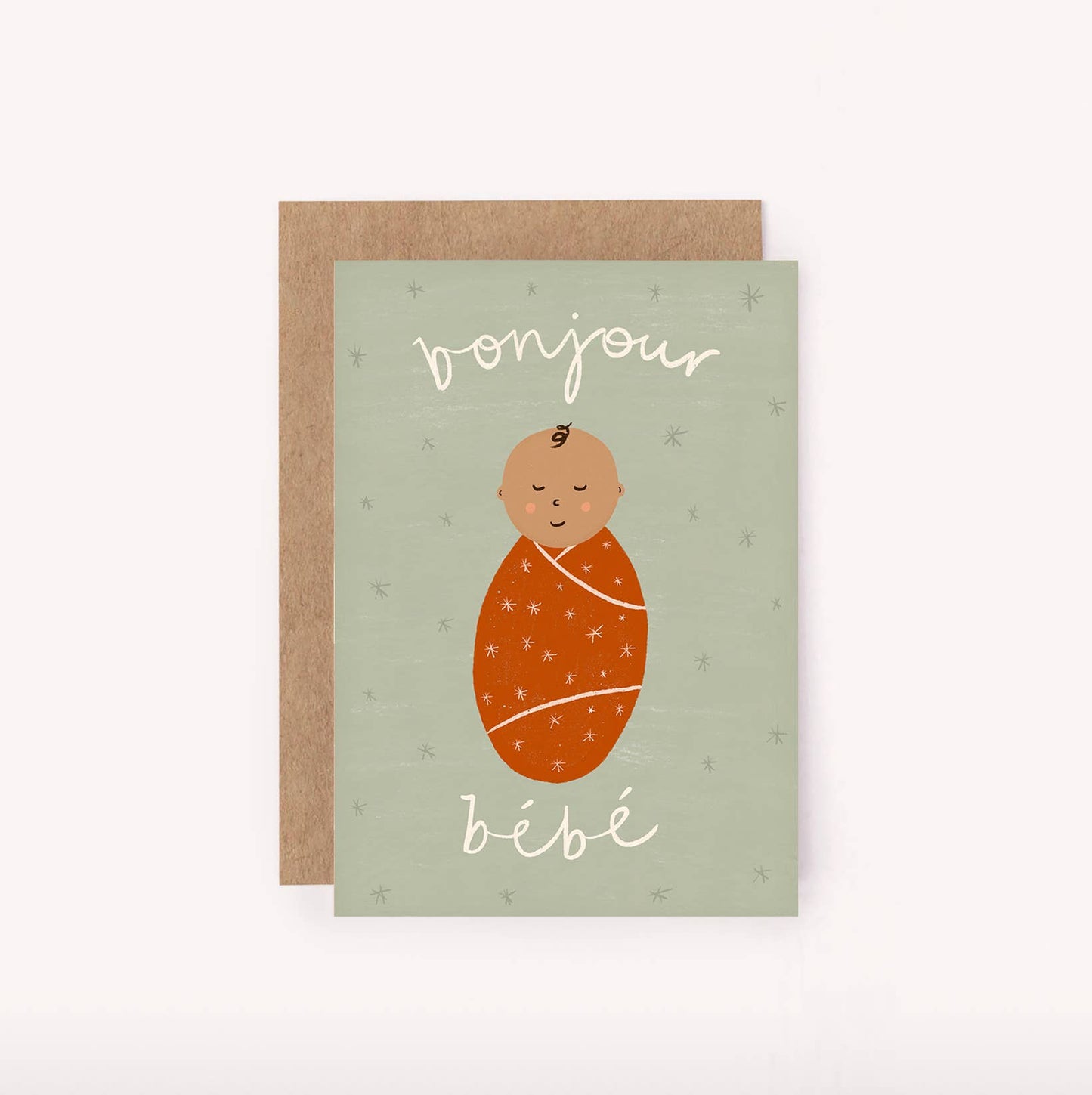 Lauren Sissons Studio - Bonjour Bebe Mini Card - New Baby | Baby Shower Greeting