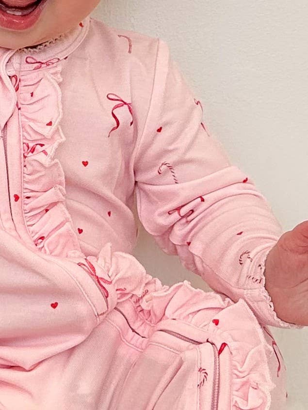 Elke & Indigo - Bamboo/Organic Cotton Growsuit - Candy Christmas