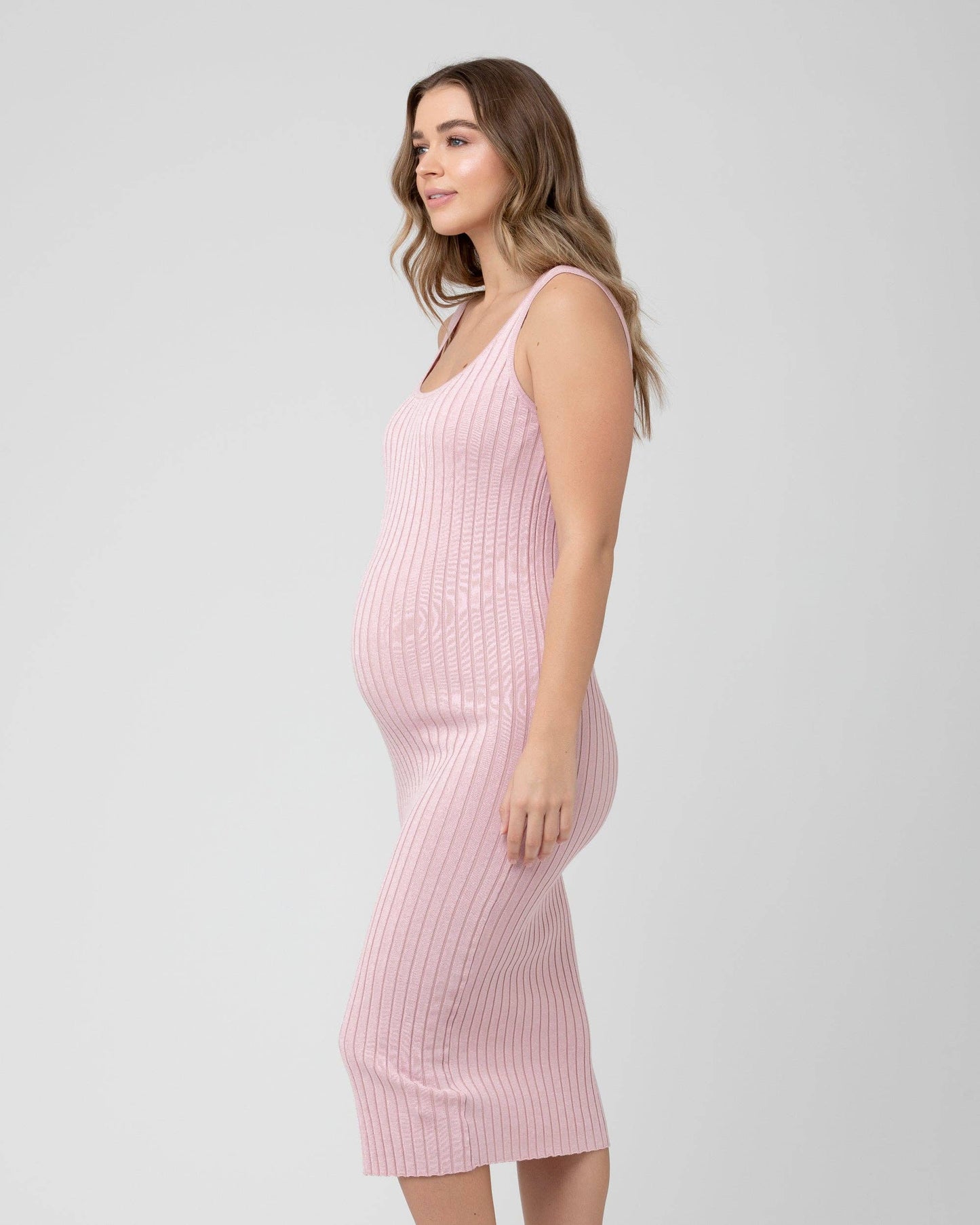 Ripe Maternity - Carmen Rib Knit Dress  Pink