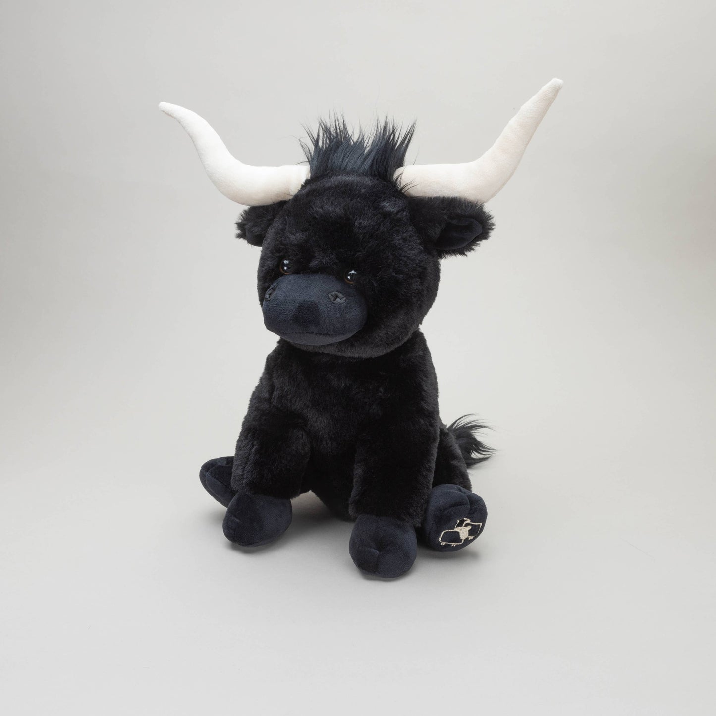 Black Large Longhorn Highland Plush Cow- 30cm