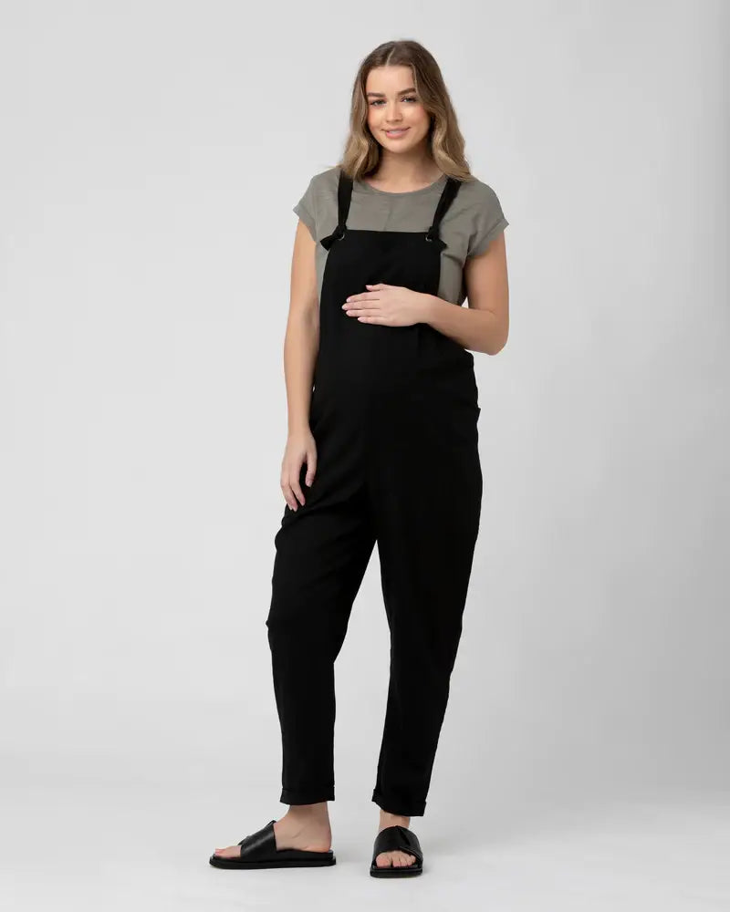 Ripe Maternity - Poppy Linen Jumpsuit Black