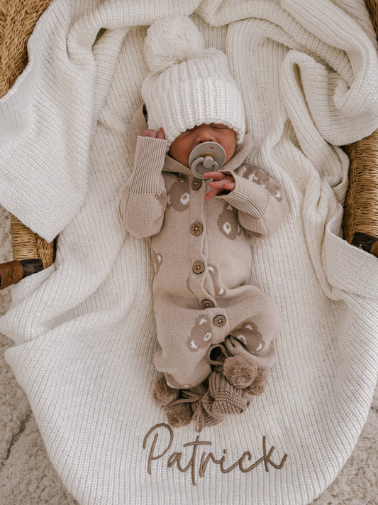 Petite + Co - HOODED TEDDY ROMPER