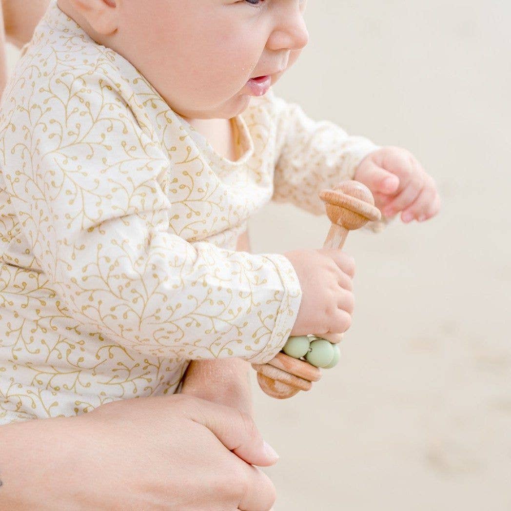 OB Designs Australia - Mint | Wooden Rattle