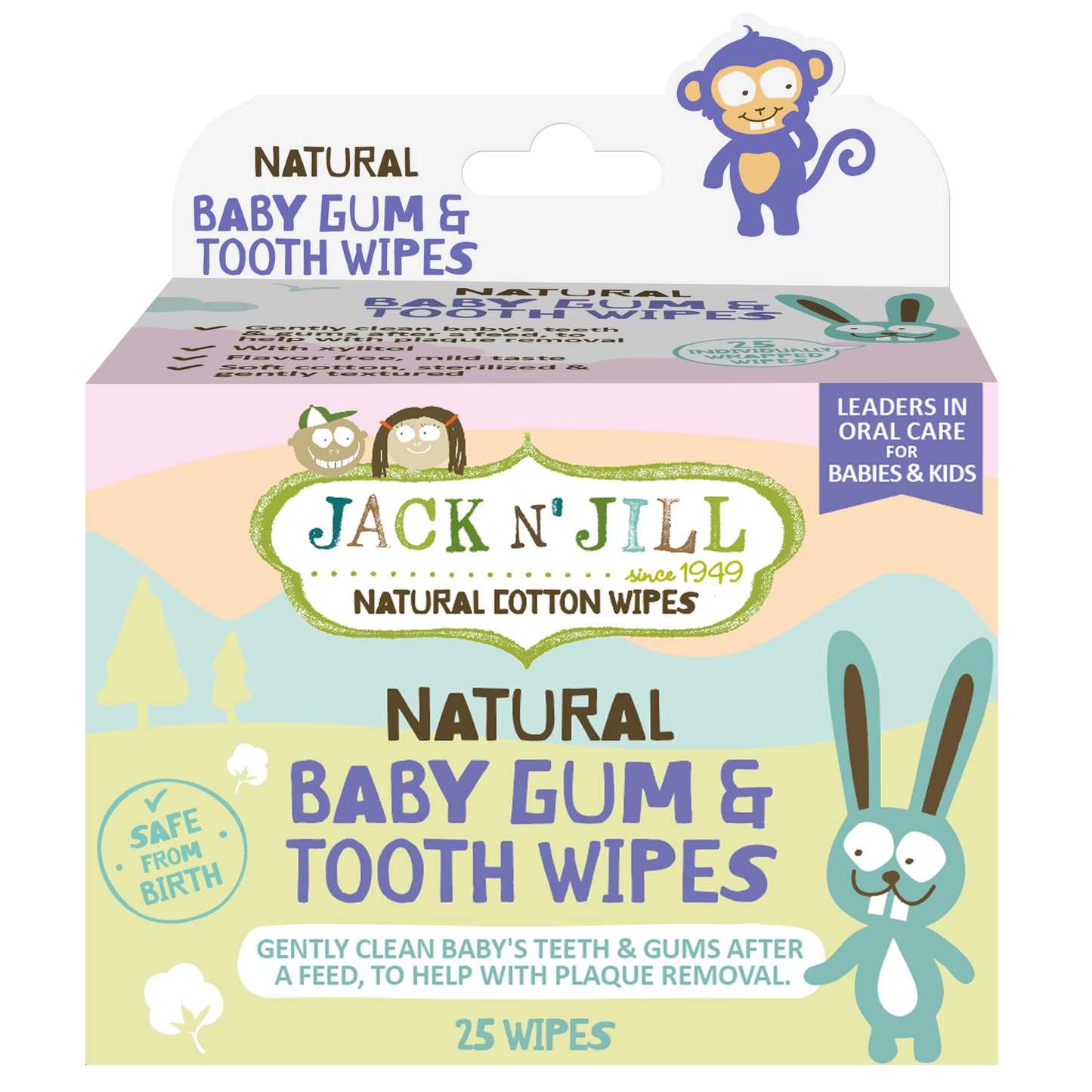 Jack N' Jill Kids - Natural Baby Gum & Tooth Wipes - 25 Pack