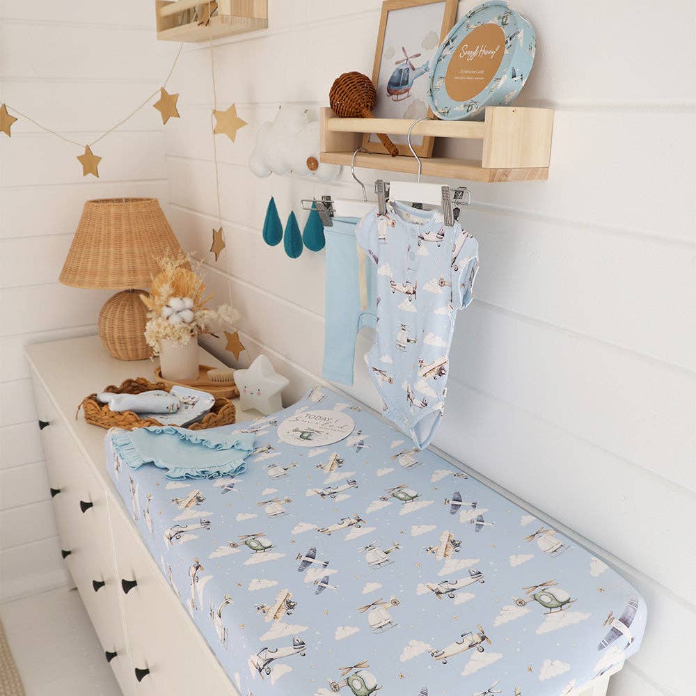 Snuggle Hunny - Taking Flight Organic Bassinet Sheet / Change Pad Cover