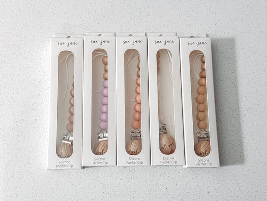 Sue + Jane - Silicone Pacifier Clip