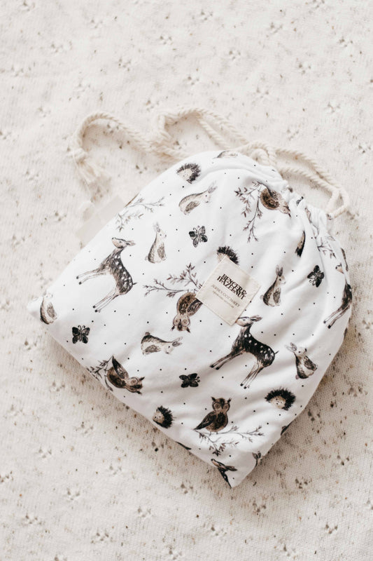 Bencer & Hazelnut - Cot Sheet - Woodland