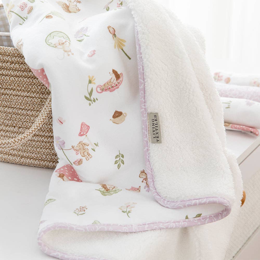 Living Textiles - Jersey Sherpa Pram Blanket - Whimsical Wonderland