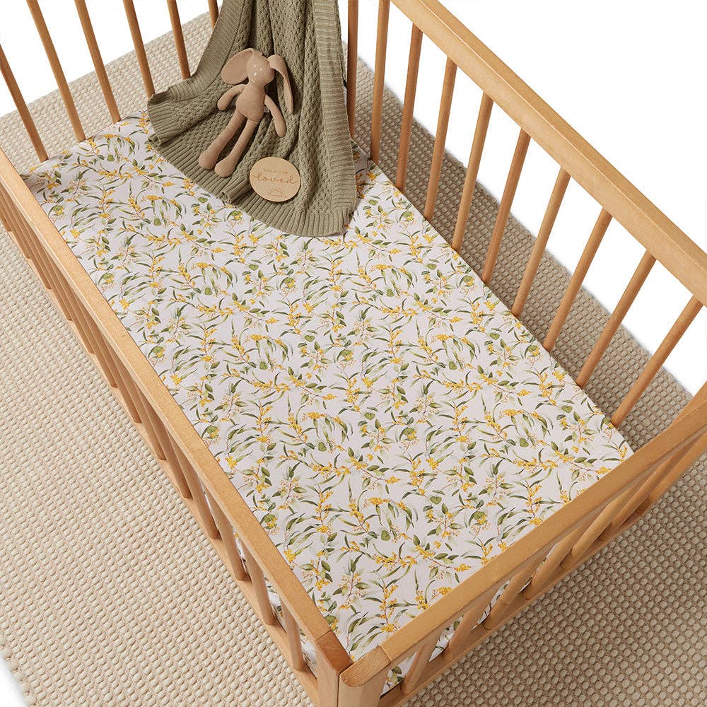 Snuggle Hunny - Golden Wattle Organic Fitted Cot Sheet